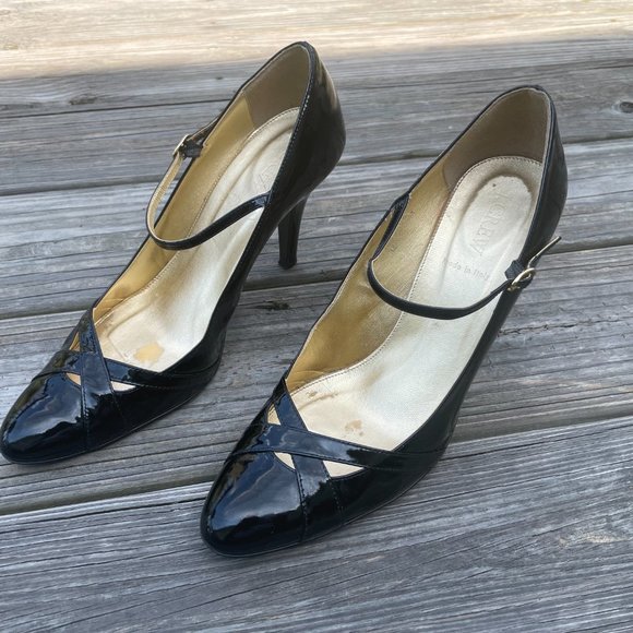 J Crew Women Heels Shoes Pump Black Patent Leather - Picture 6 of 13